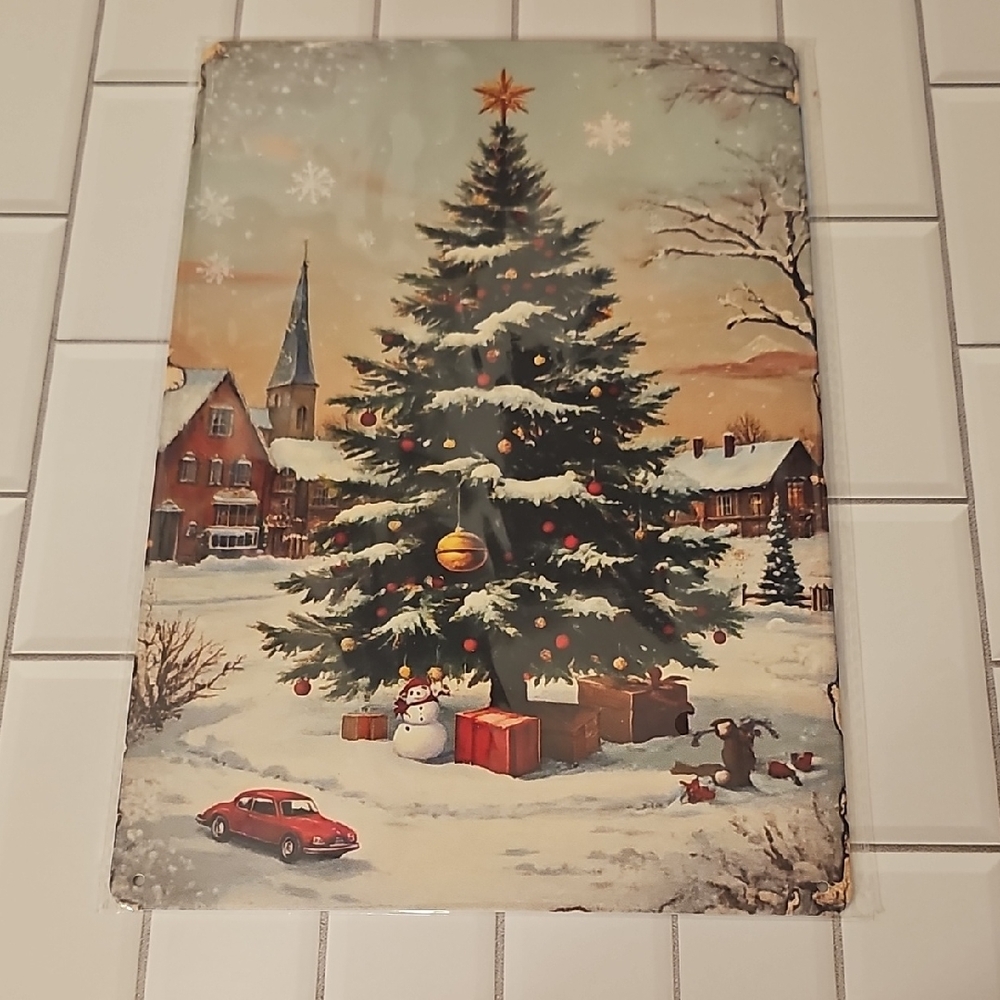 8x12 Vintage Christmas Tree Wall Art